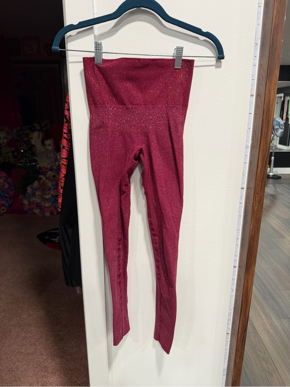 YITTY Sparkle High-Waist Leggings - Wine Red